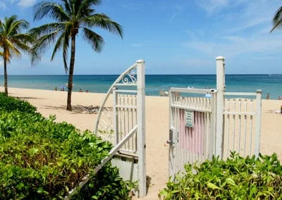 Photo of gate access to the beach.