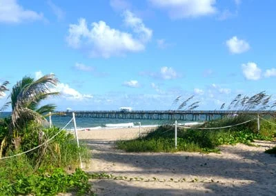 Photo of the pier from the sand.
