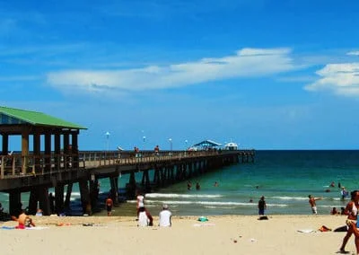 Photo of pier and beach.